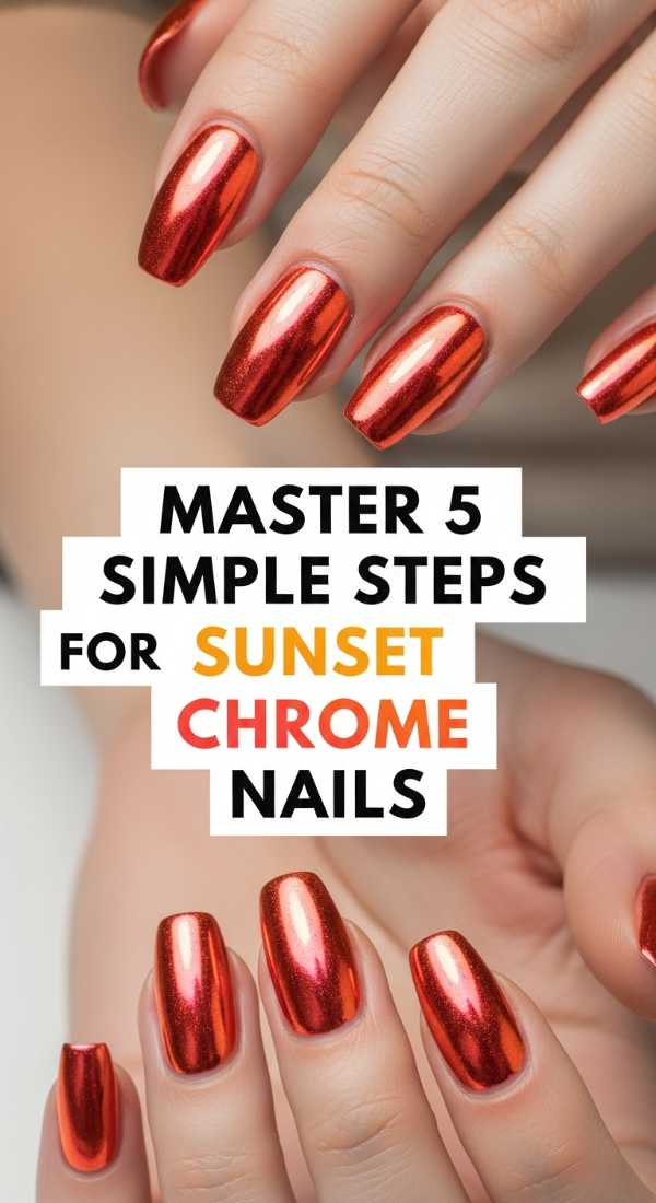 Master 5 Simple Steps For Sunset Chrome Nails 6a059f8fa60a0
