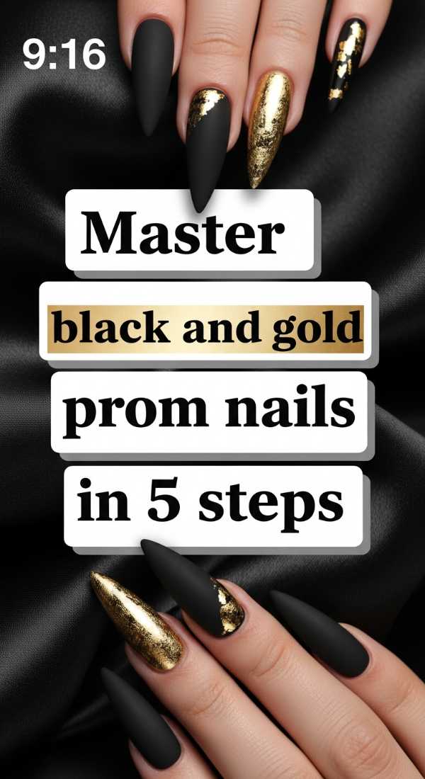 Master Black And Gold Prom Nails In 5 Steps 69ff595bcff24