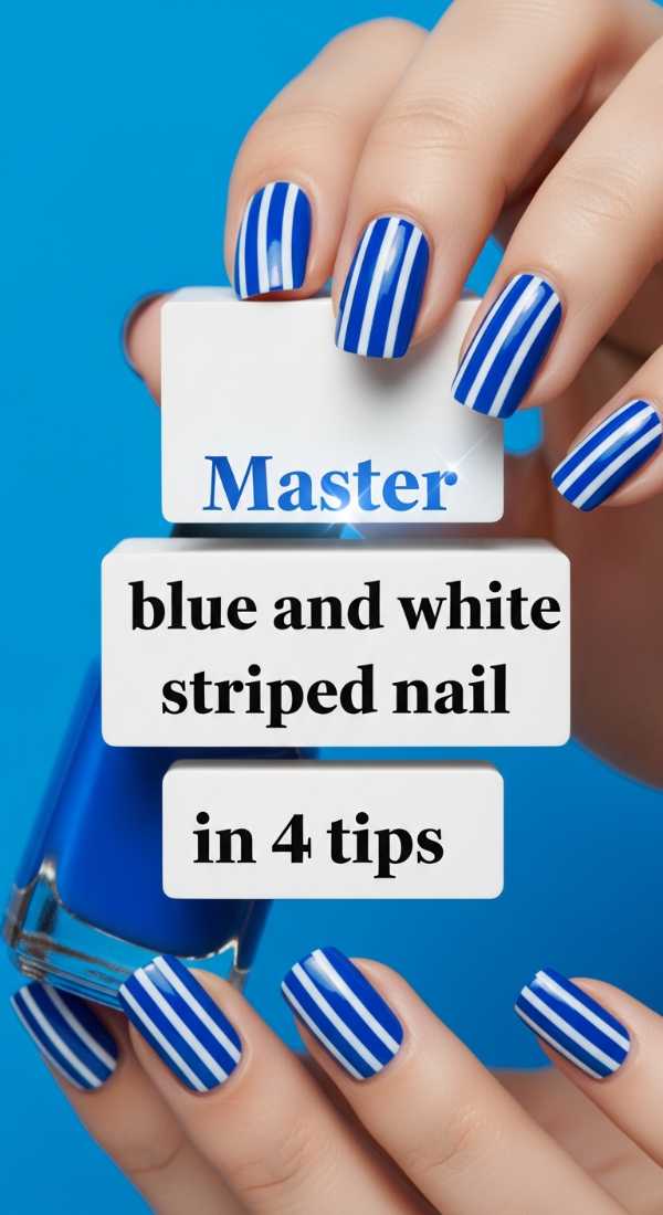 Master Blue And White Striped Nail Art In 4 Tips 69f4c32173078