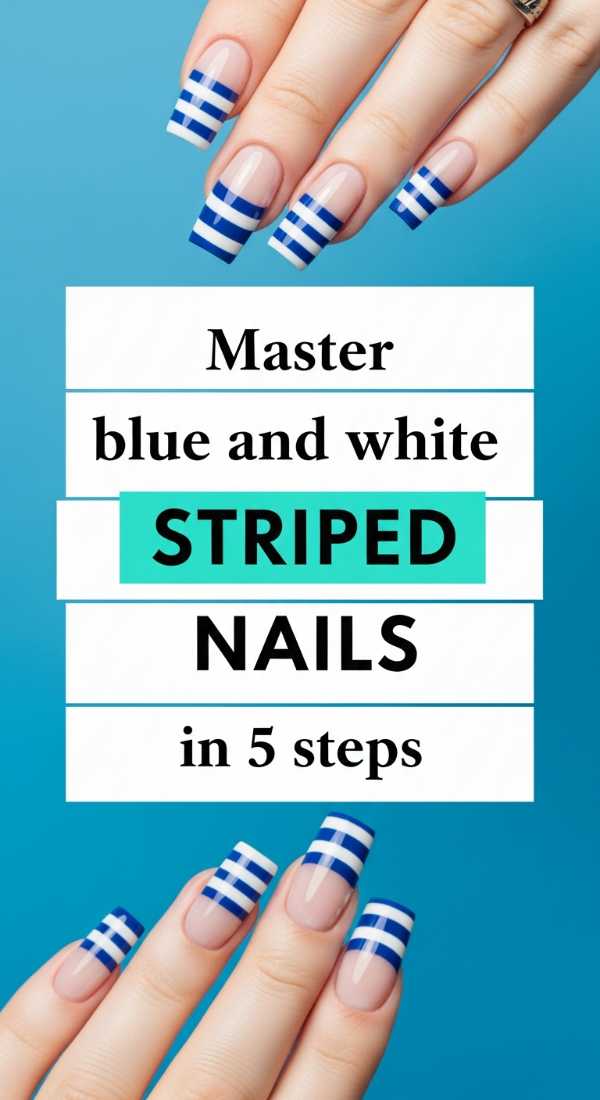 Master Blue And White Striped Nails In 5 Steps 69fc7e562f080
