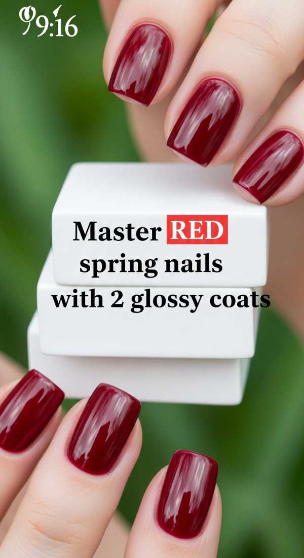 Master Red Spring Nails With 2 Glossy Coats 69ff594b91d69