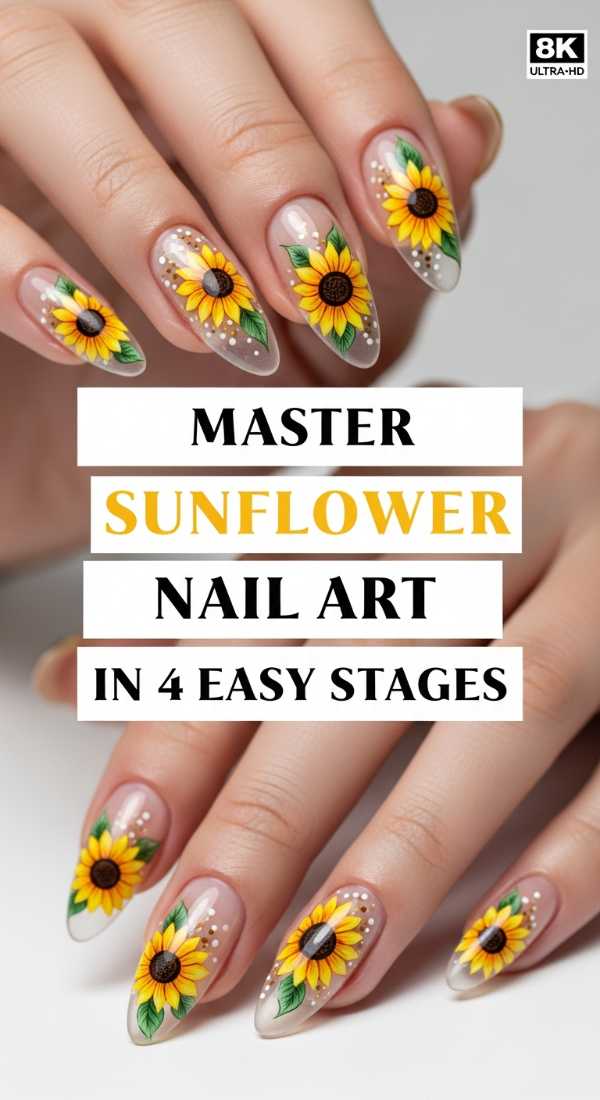 Polish & Perfection: Your Ultimate Guide to Trendsetting Nail Art Master Sunflower Nail Art In 4 Easy Stages 69ff5aa441cb9