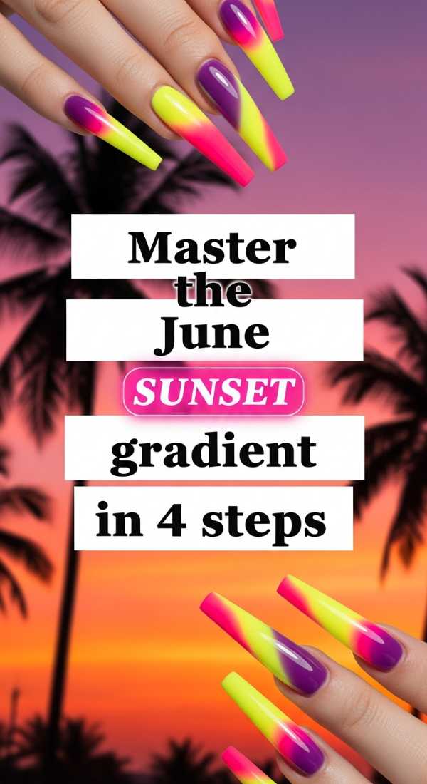 Sunkissed Style: The Must-Have Summer Nail Colors for June Master The June Sunset Gradient In 4 Steps 6a0f0dc255a36