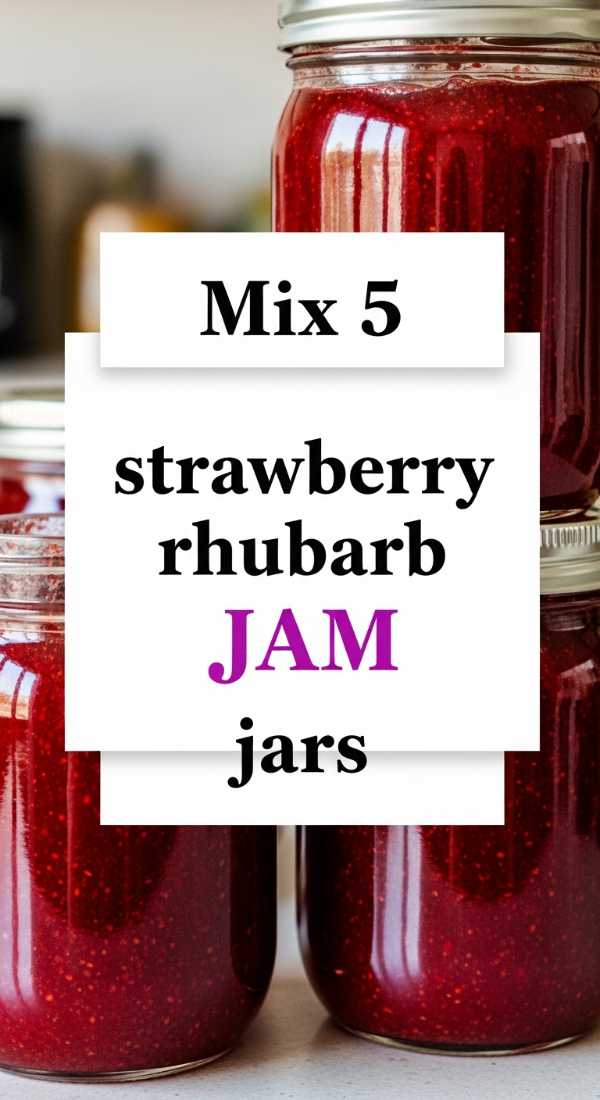 Mix 5 Strawberry Rhubarb Jam Jars 69fc1913beff8