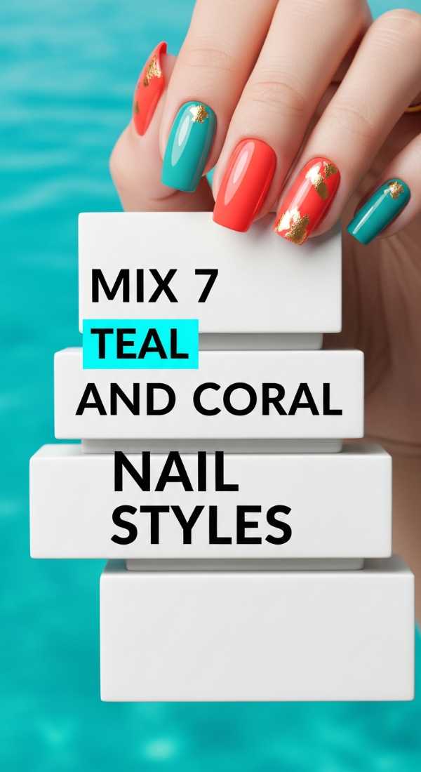 From May Flowers to Neon Nights: The Ultimate 2026 Summer Nail Guide Mix 7 Teal And Coral Nail Styles 6a05a53fb0dd8