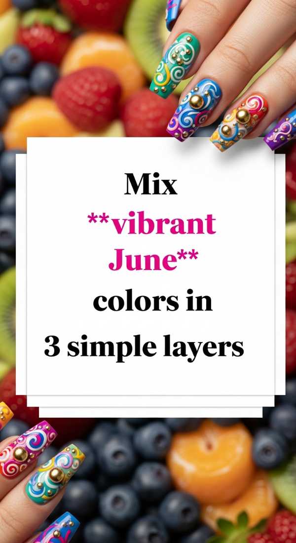 Summer State of Mind: June's Most Viral Nail Trends Revealed Mix Vibrant June Colors In 3 Simple Layers 6a0f0dca4f873