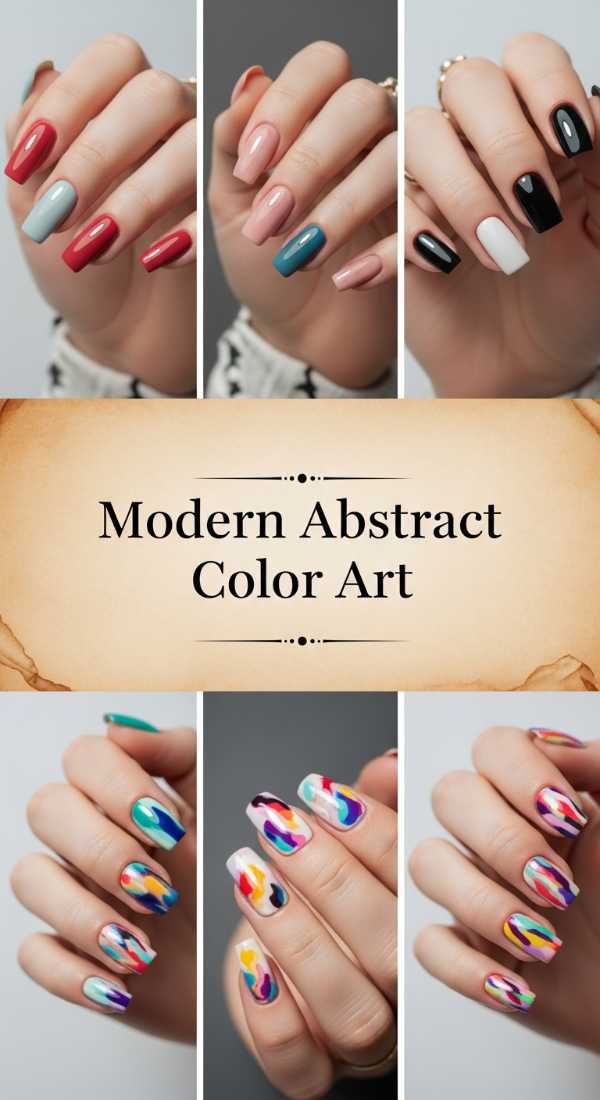 Beyond the Basics: Bold and Colorful Nail Designs for Every Occasion Modern Abstract Color Art 6a08aefd16e5e
