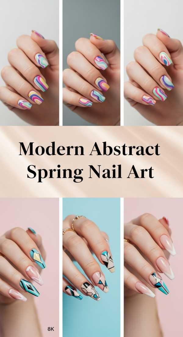 Modern Abstract Spring Nail Art 69ff6d9a2a4c9