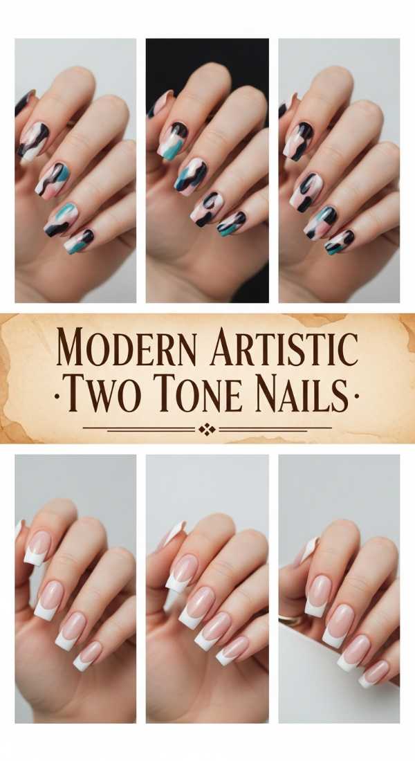 Modern Artistic Two Tone Nails 6a08aff1b61ae
