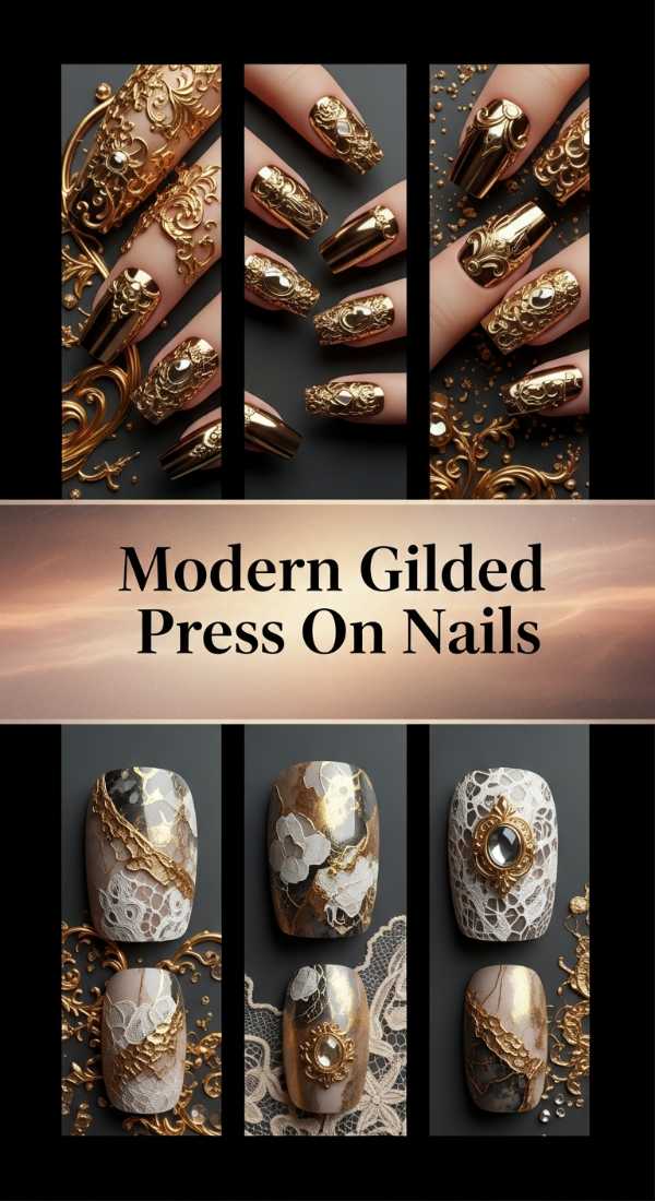 Modern Gilded Press On Nails 6a085b92e8220
