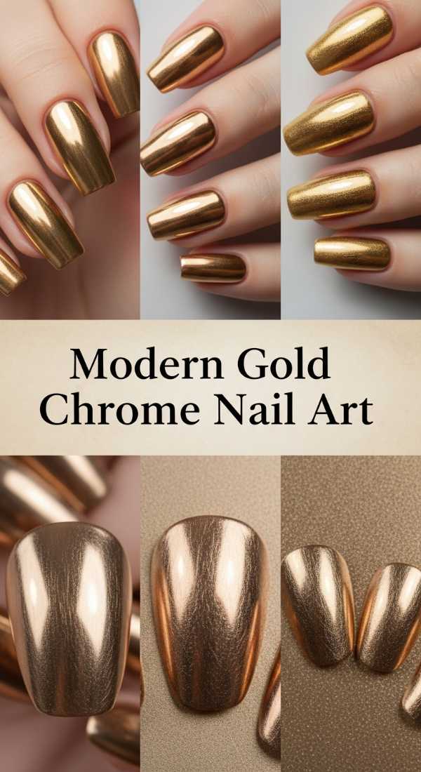 From Basic to Bespoke: A Deep Dive into Designer Press-Ons Modern Gold Chrome Nail Art 6a085b81da978