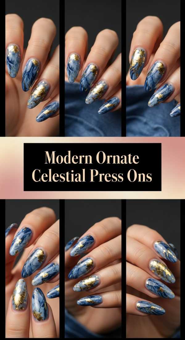 Modern Ornate Celestial Press Ons 6a08584e7356b