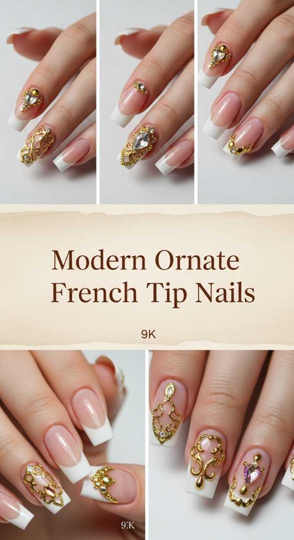 Modern Ornate French Tip Nails 6a0859b80fc37