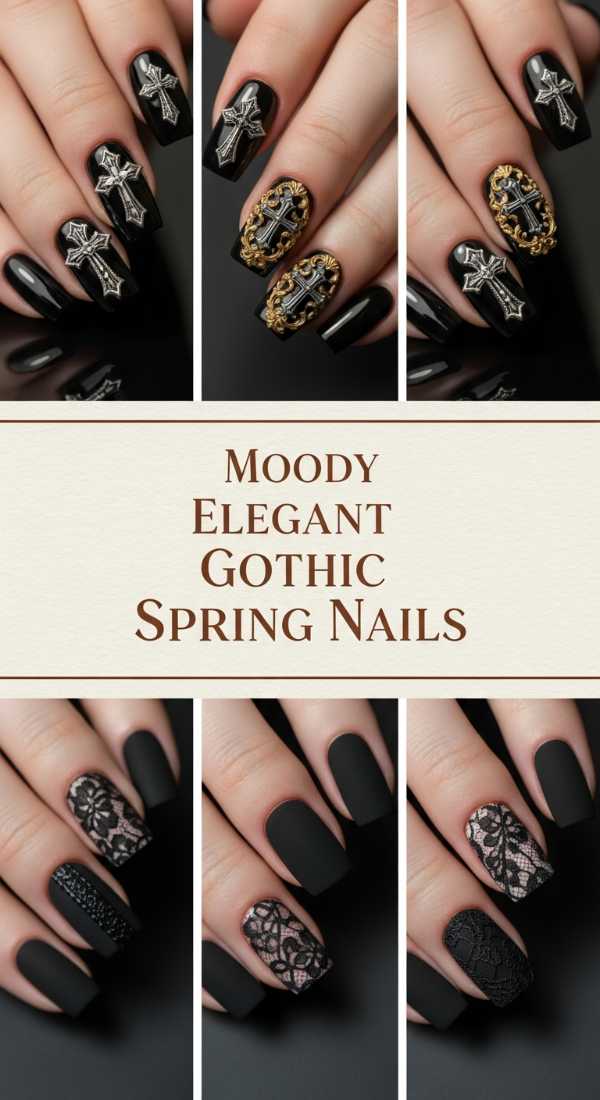 Moody Elegant Gothic Spring Nails 6a08aec69ee11