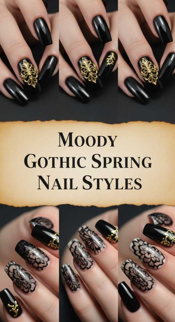 Moody Gothic Spring Nail Styles 6a08aecd3a473