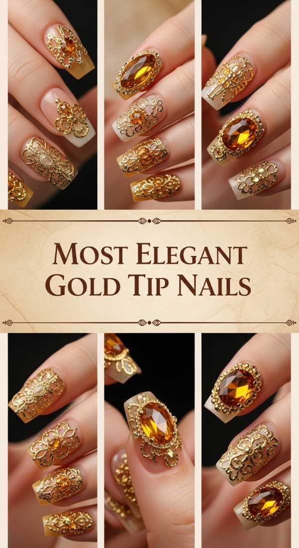 Most Elegant Gold Tip Nails 6a08582b802b5