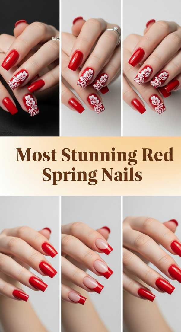 Most Stunning Red Spring Nails 69ff6db98f836