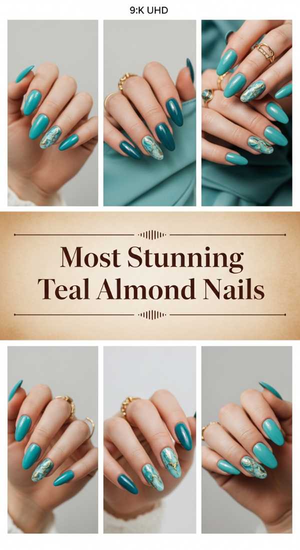 Most Stunning Teal Almond Nails 6a006c71bce48