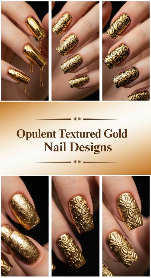Opulent Textured Gold Nail Designs 6a0858222c409