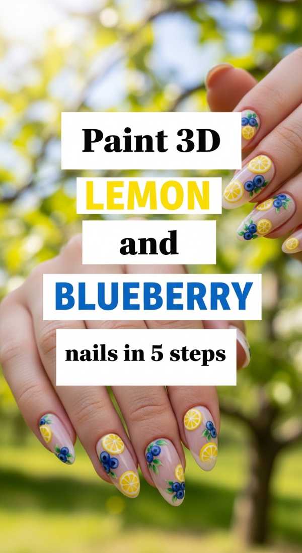 Paint 3d Lemon And Blueberry Nails In 5 Steps 69ff59543839d