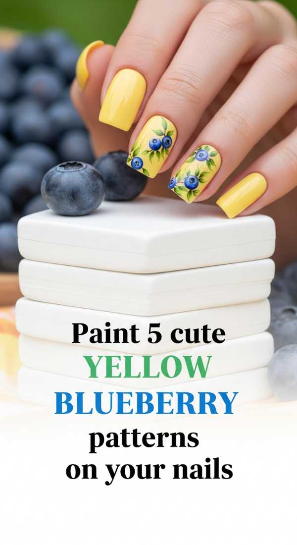 Paint 5 Cute Yellow Blueberry Patterns On Your Nails 69f4c111d2cf9