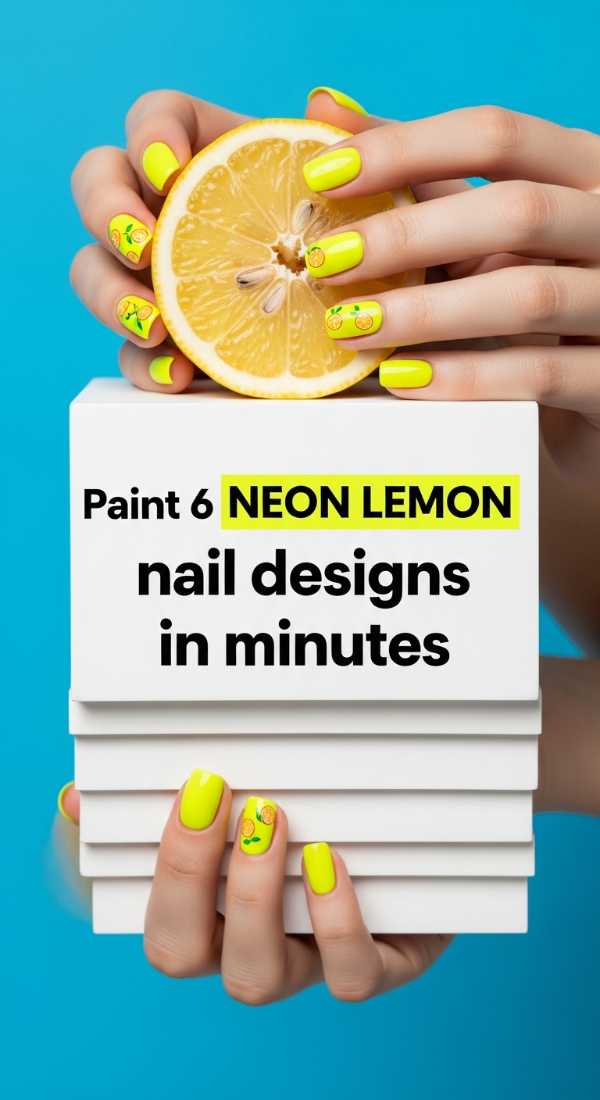 Paint 6 Neon Lemon Nail Designs In Minutes 6a05a52fbbb21