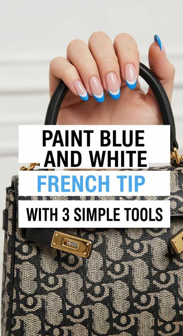 Paint Blue And White French Tip Nails With 3 Simple Tools 69fc92ef2a5a3