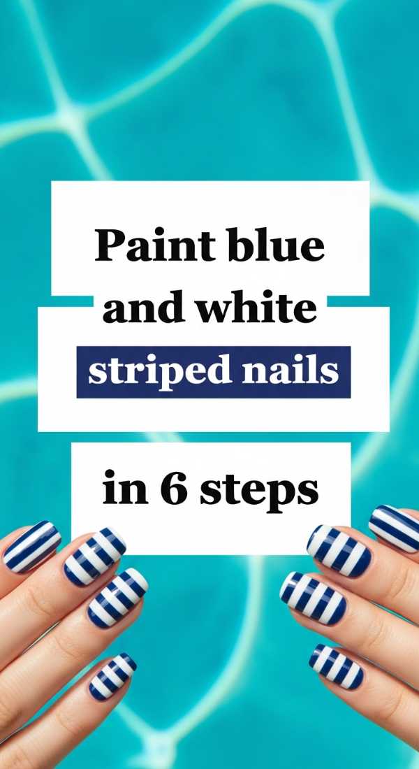 Paint Blue And White Striped Nails In 6 Steps 69f4c320d6a0f