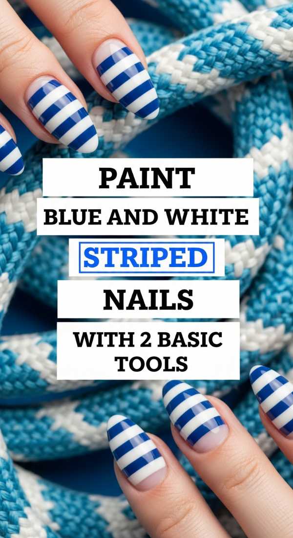 Paint Blue And White Striped Nails With 2 Basic Tools 6a0059e82e91e