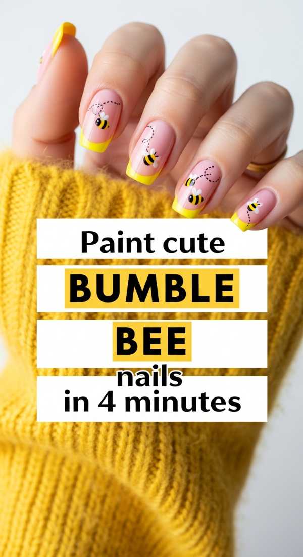 10 Sizzling Summer Nail Art Designs You Can Do at Home Paint Cute Bumble Bee Nails In 4 Minutes 6a0059e1094b2