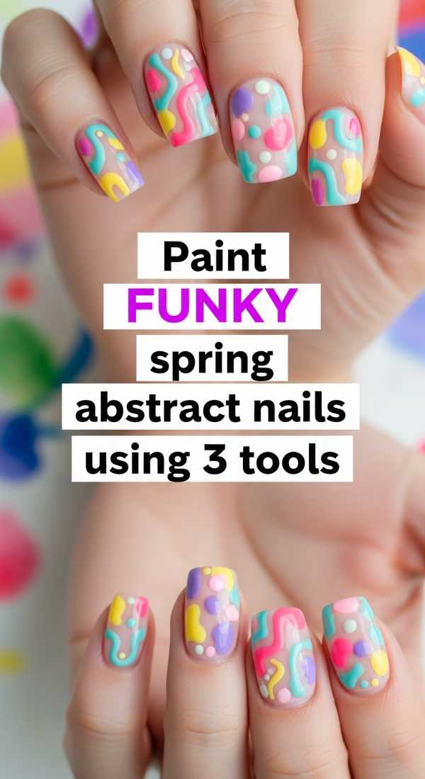 Paint Funky Spring Abstract Nails Using 3 Tools 69ff5aa2d6c02