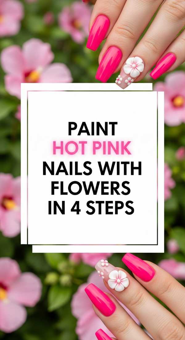 Paint Hot Pink Nails With Flowers In 4 Steps 6a059b5141704