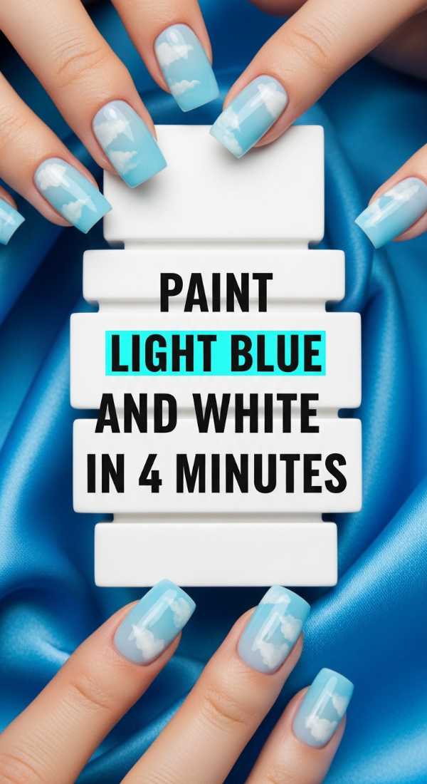 Paint Light Blue And White Nails In 4 Minutes 69fc7f5fbfdcd