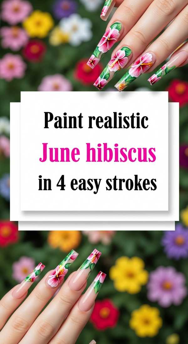 Summer State of Mind: June's Most Viral Nail Trends Revealed Paint Realistic June Hibiscus In 4 Easy Strokes 6a0f0dcb4eefd