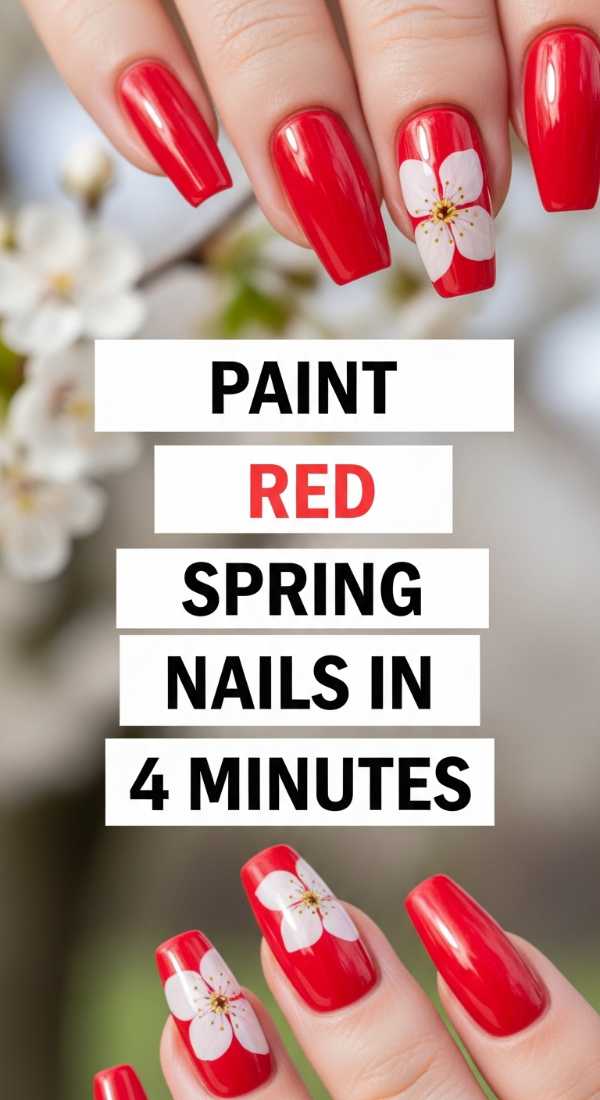Paint Red Spring Nails In 4 Minutes 6a0331343662f