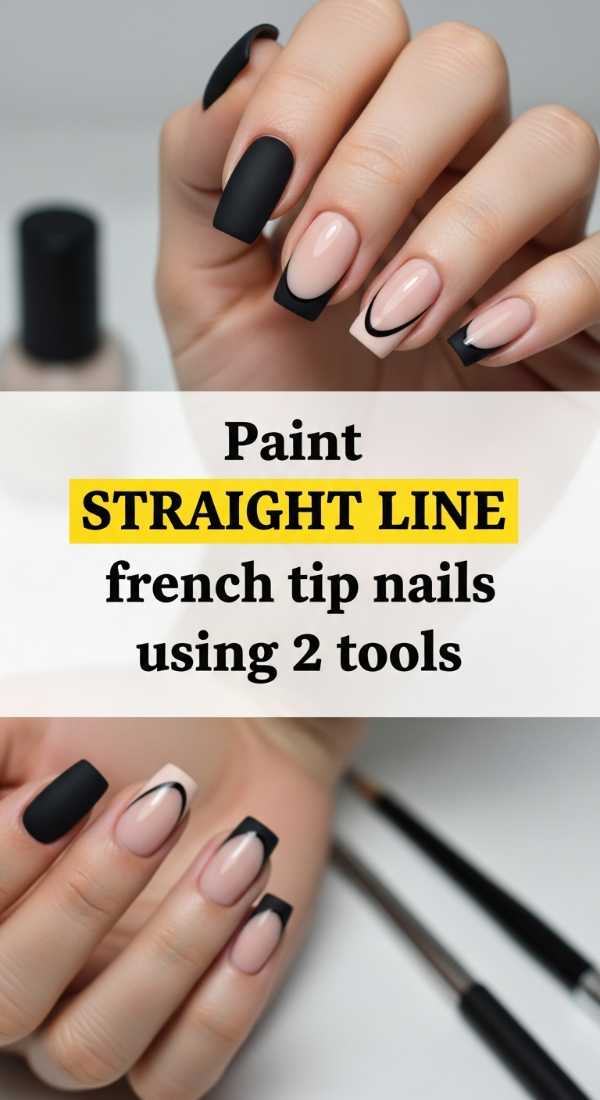 Beyond the Basic White: The Bold Evolution of French Tip Artistry Paint Straight Line French Tip Nails Using 2 Tools 6a1a998602656