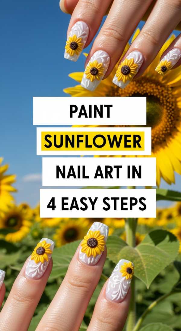 Paint Sunflower Nail Art In 4 Easy Steps 6a033a06d8c6f