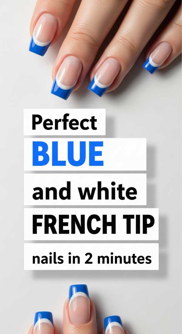 Perfect Blue And White French Tip Nails In 2 Minutes 69fc7e5b1cd22