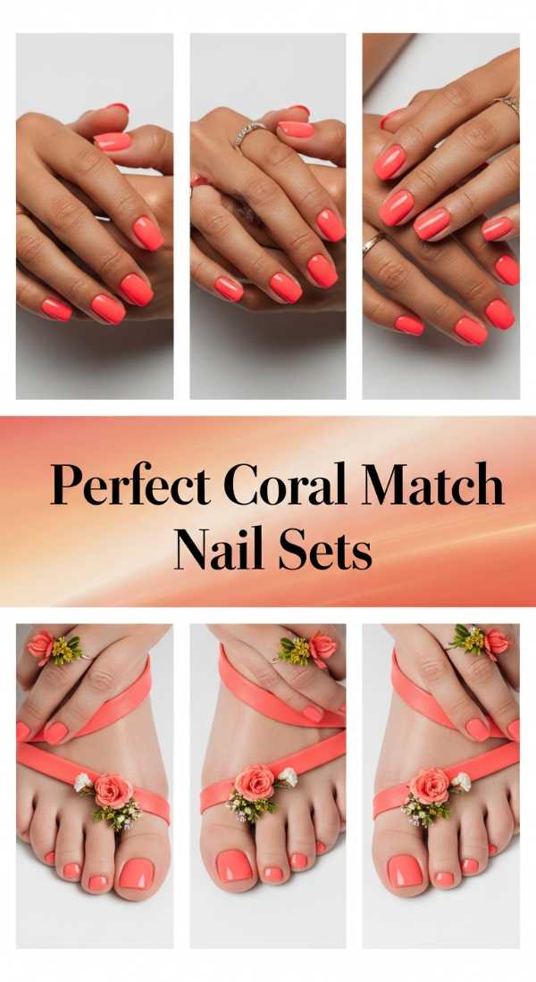 Perfect Coral Match Nail Sets 69ff6c05152c7