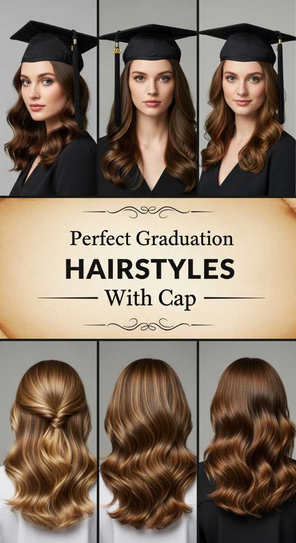 Perfect Graduation Hairstyles With Cap 6a08cb747fa9e