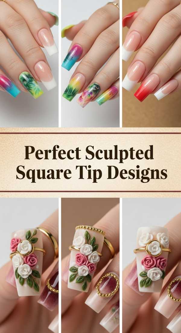 Island Elegance: Why Luxury Tropical Nails are This Summer's Hottest Trend Perfect Sculpted Square Tip Designs 6a134c61de49d