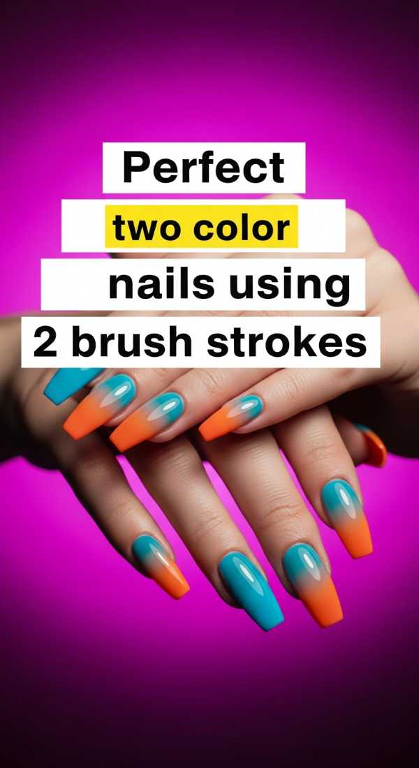 Bursting with Color: How to Create Professional 3D Junk Nails Perfect Two Color Nails Using 2 Brush Strokes 6a0f0b7fe2fed