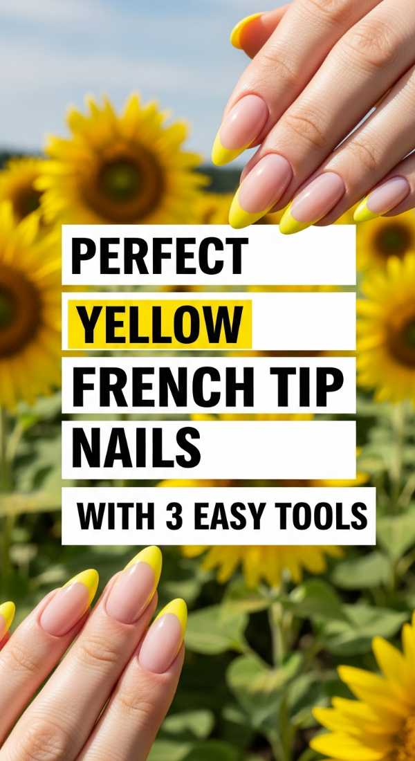 Perfect Yellow French Tip Nails With 3 Easy Tools 6a059f9aaa34e