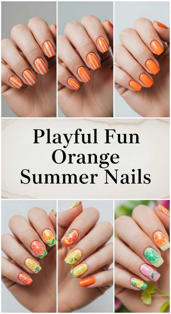 Playful Fun Orange Summer Nails 6a006c6419dd1