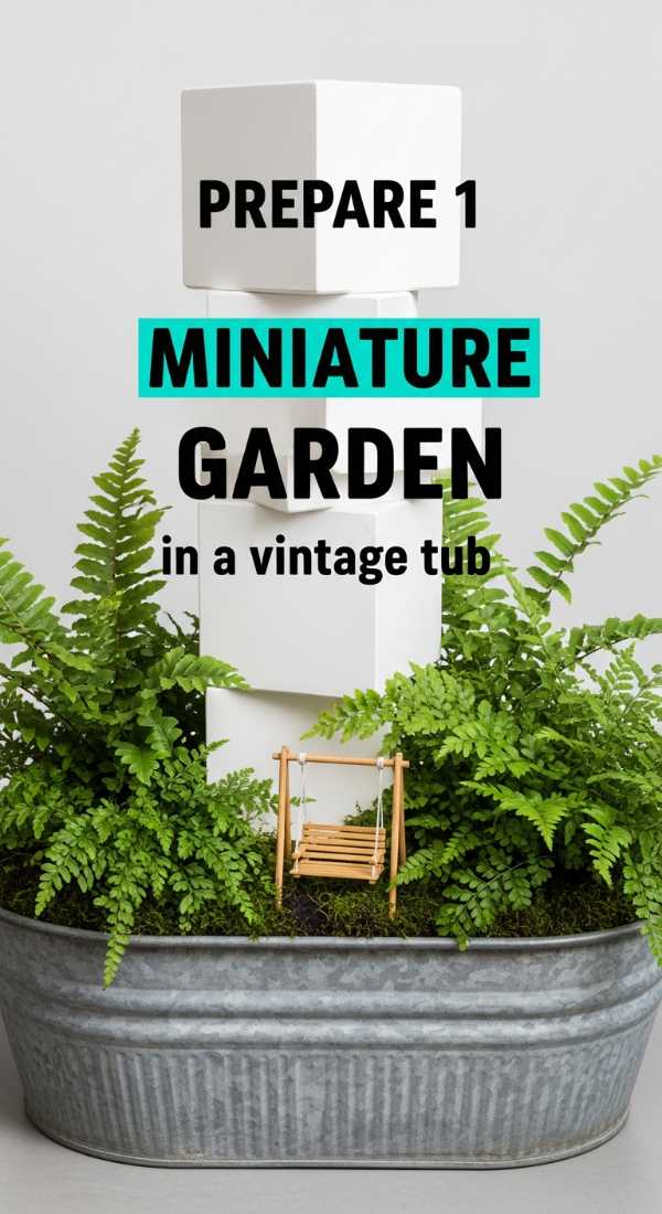 Prepare 1 Miniature Garden In A Vintage Tub 69fdc29656968