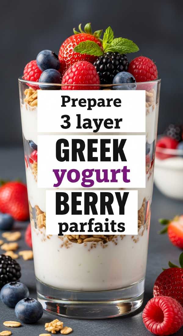 Prepare 3 Layer Greek Yogurt Berry Parfaits 69fd8aae02eec
