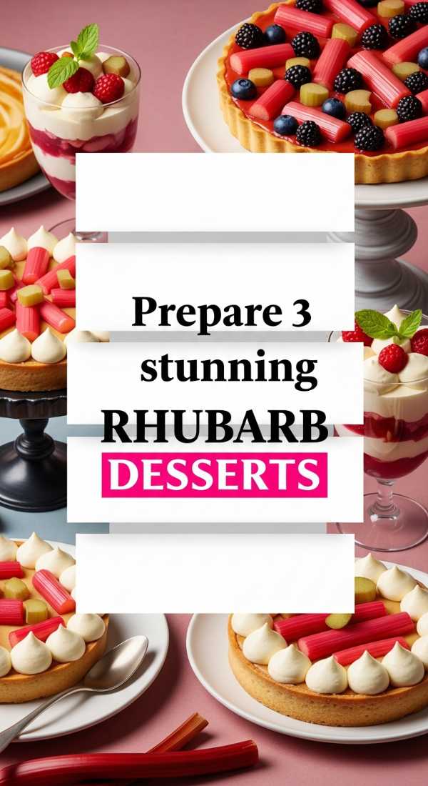 Prepare 3 Stunning Rhubarb Dessert Plates 69fd8aaad8887