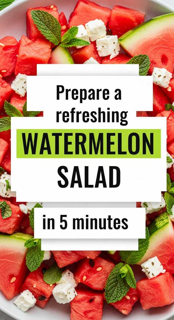 Summer on a Plate: Fresh Recipes and Ice-Cold Refreshments Prepare A Refreshing Watermelon Salad In 5 Minutes 6a10a09f4fb00