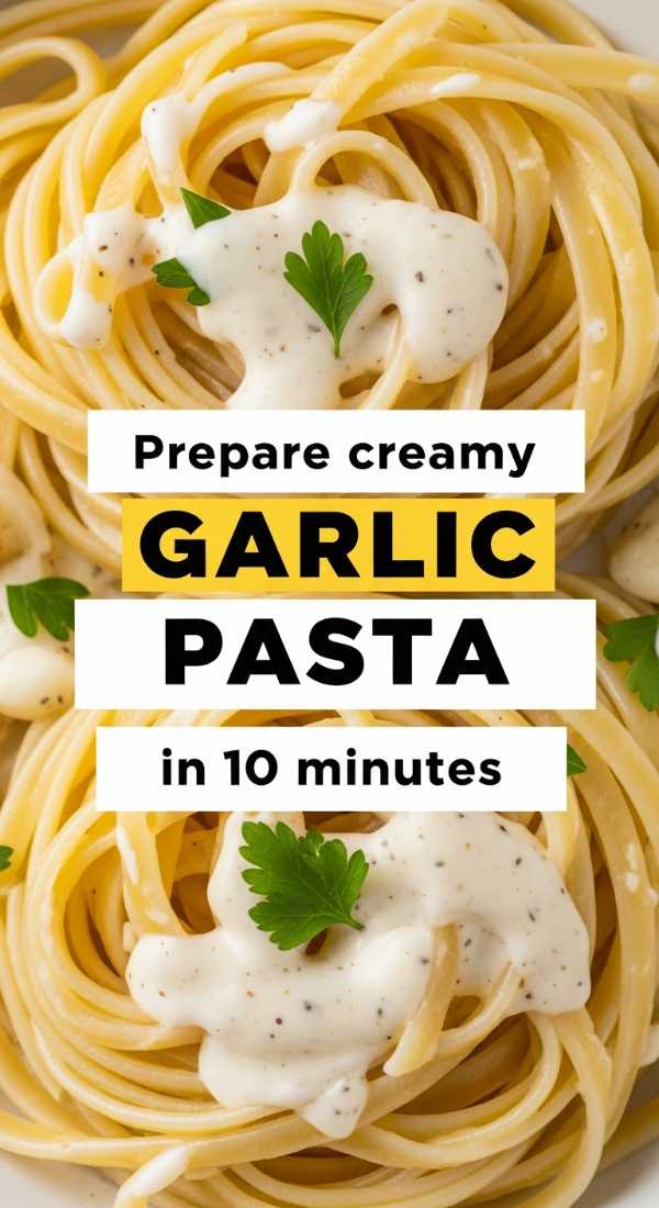 Prepare Creamy Garlic Pasta In 10 Minutes 6a144df30e8b9