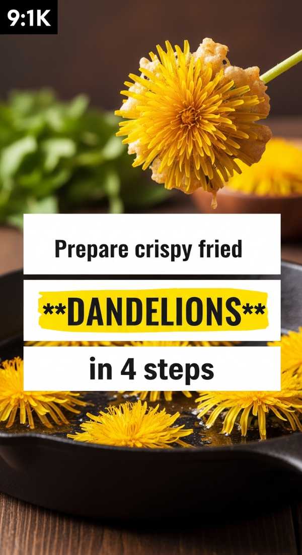 Dandelion Delights: Turning Garden Blooms into Gourmet Meals Prepare Crispy Fried Dandelions In 4 Steps 69fd889d4e381